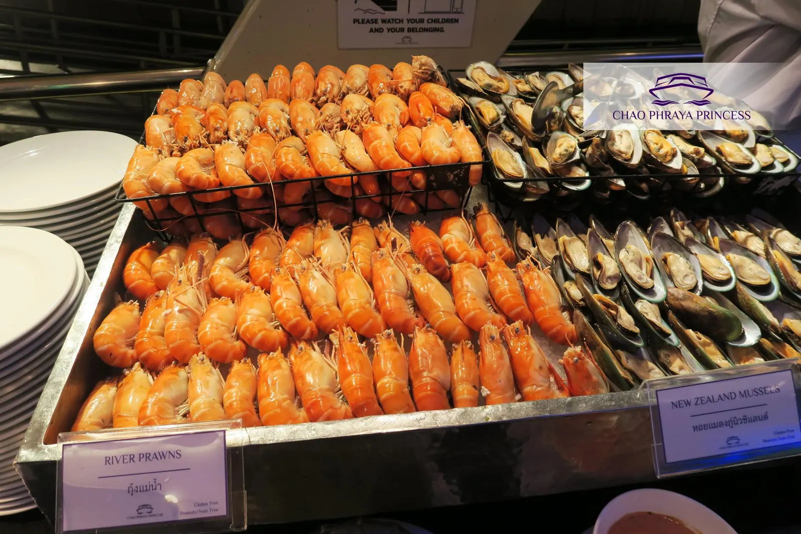 Seafood on the Chao Phraya Princess dinner buffet