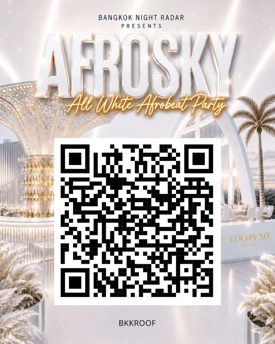 AFROSKY at COCOA XO ticket QR code, scan to book on Ticketmelon