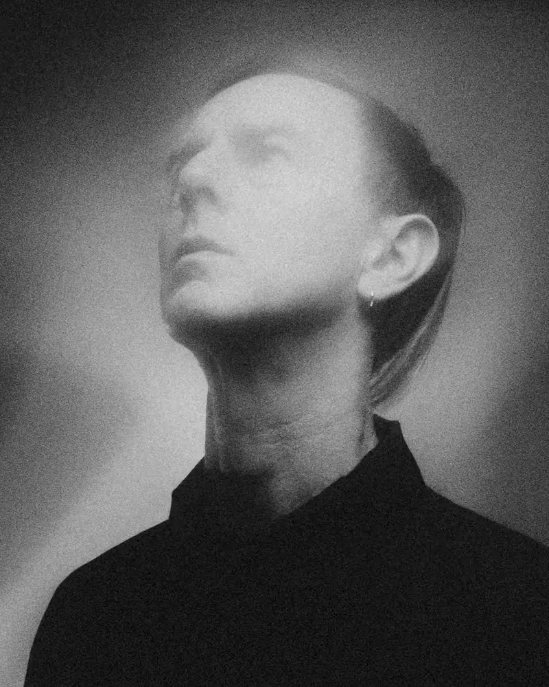 Black and white portrait of Richie Hawtin, headlining the Kolour 15 Years Park Rave at Cloud 11